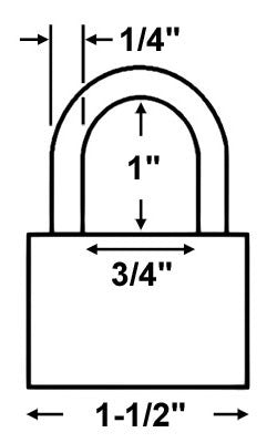 American Lock A6100 Solid Steel Padlock Dimensions