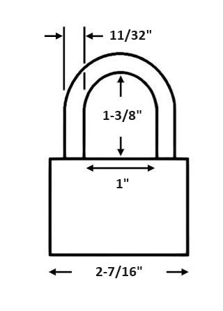 Master Lock 6400ENT Bluetooth Padlock Dimensions