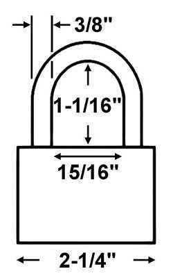 Master Lock 1175 All Weather Combination Padlock Dimensions