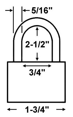 Master Lock 1LJ Laminated Steel Padlock Dimensions