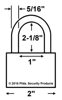 Master Lock 975LH Combination Padlock Dimensions