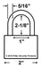 Master Lock 975LH Combination Padlock Dimensions