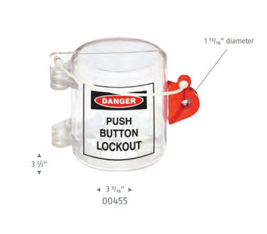 Abus 00455 Oversize Electrical Push Button Safety Lockout Device Dimensions