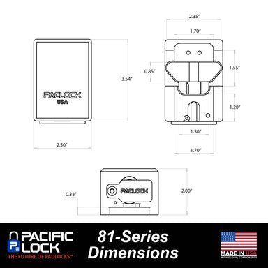 PACLOCK UCS-81A Dimensions