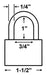 American Lock A1105 Safety Lockout Padlock Dimensions