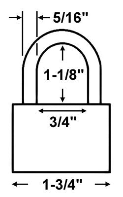 American Lock A7200 Solid Steel Padlock Dimensions