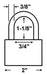 American Lock A6260 Solid Steel Padlock Dimensions