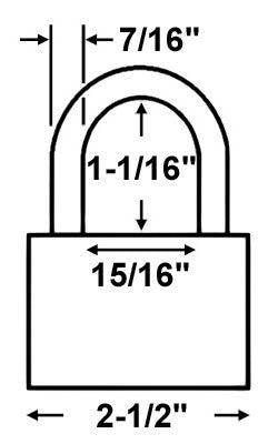 American Lock AH10 Solid Steel Padlock Dimensions