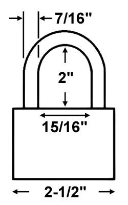 American Lock AH11 Solid Steel Padlock Dimensions