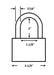 Enforcer ABLOY PLM340/50 Padlock Dimensions