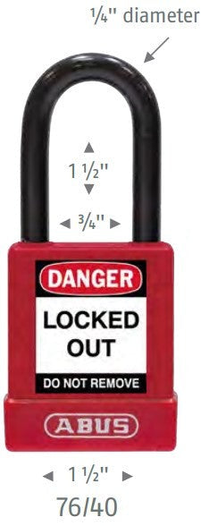 Abus 76/40 Insulated Safety Lockout Padlock Dimensions