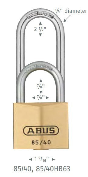 Abus 85/40 Brass Padlock Dimensions