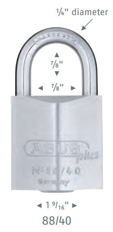 Candado ABUS 88/50 Prestige Plus - Cromado, 50 Mm, Para Puertas, Armarios, Herramientas