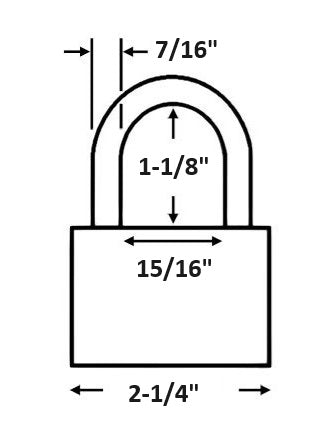 American Lock A7300 Solid Steel Padlock Dimensions