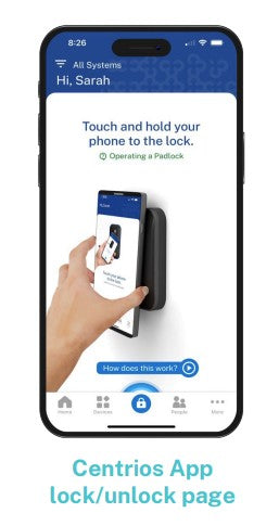 Centrios CEP200-626 Padlock Bluetooth App