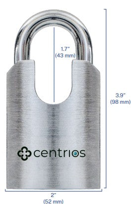 Centrios CEP200-626 Padlock Dimensions
