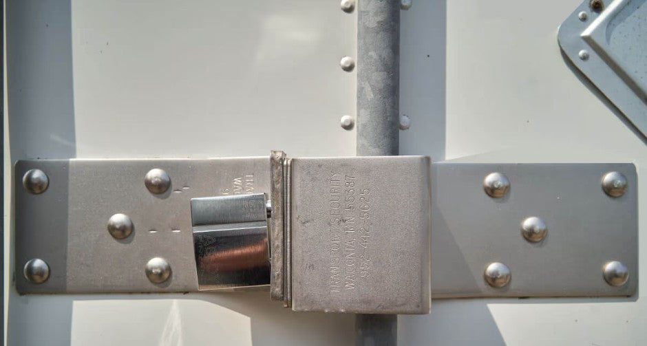 Enforcer 8014 Rear Door Hasp Lock Installed