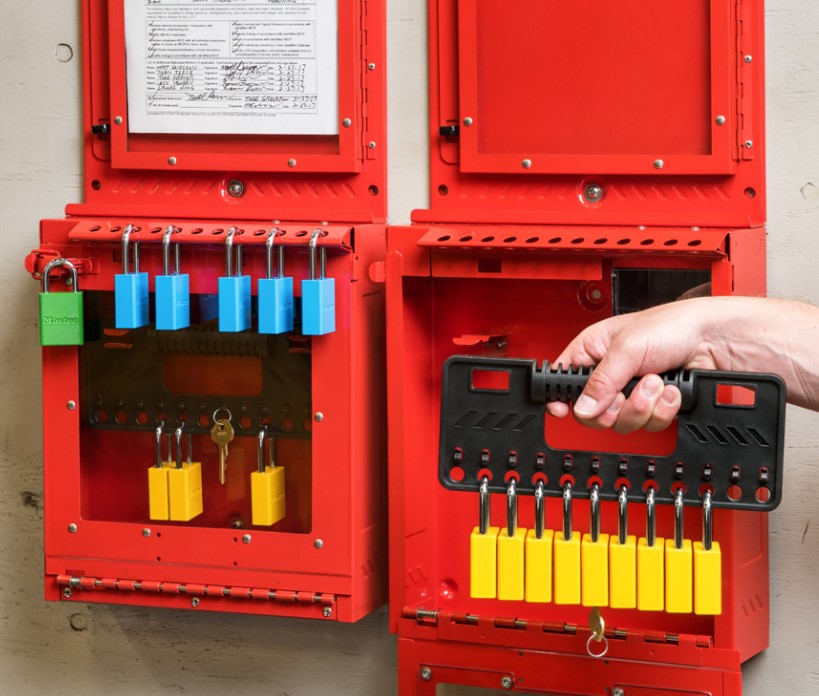 Permit Locks Color Master Lock S3500 Group Lock Box Permit Station — AllPadlocks