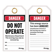 Master Lock S4816 Maintenance Do Not Operate Laminated Tags