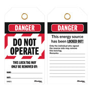 Master Lock S4821 Do Not Operate Medium Duty Striped Tags