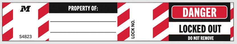 Master Lock S4823 Locked Out Padlock Wrap Label