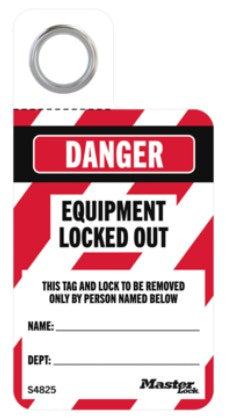 Master Lock S4825 Equipment Locked Out Safety Tags