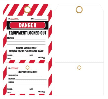 Master Lock S4827 Equipment Locked Out Safety Tags