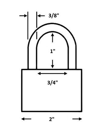 PACLOCK UCS-11A-KNA Jobsite Box Padlock Dimensions