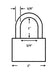 PACLOCK UCS-11A-KNA Jobsite Box Padlock Dimensions