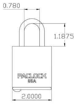 PACLOCK UCS-1A Padlock Dimensions