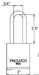 PACLOCK UCS-25-25 Padlock Dimensions