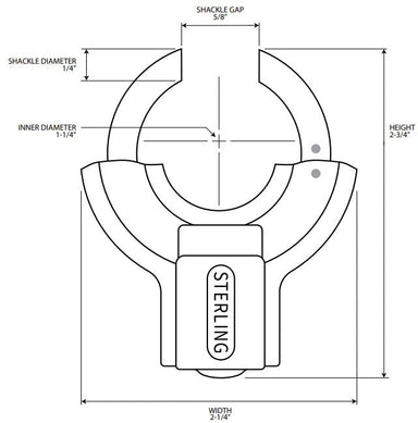 Sterling JRB-KA Junior Padlock All Brass Dimensions