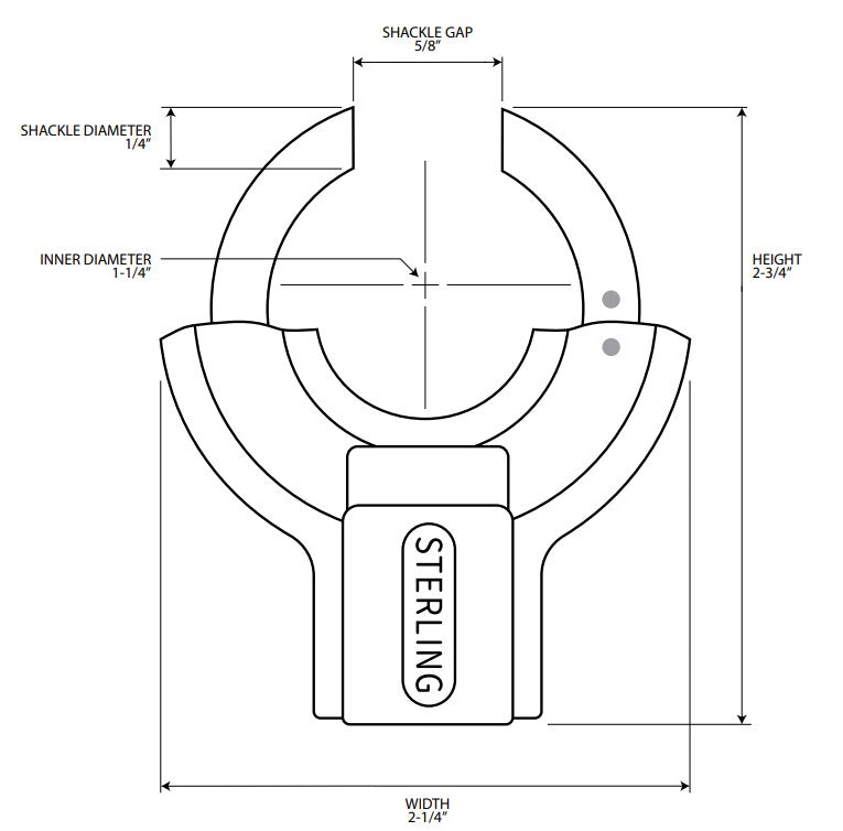 Sterling JR-OS Junior One-Shot Seal Dimensions