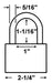 Master Lock 1174 All Weather Combination Padlock Dimensions