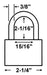 Master Lock 1175LH All Weather Combination Padlock Dimensions