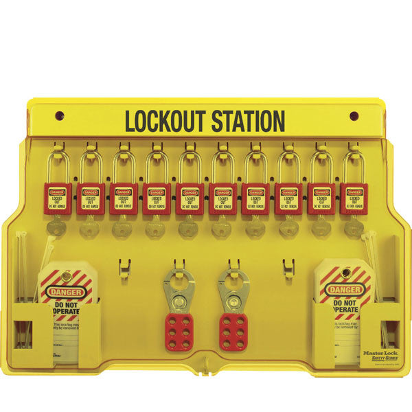 Station De Cadenassage LOCKOUT – 4 Cadenas Rouges/blancs, Tableau Mural LT-SB-4-R-W