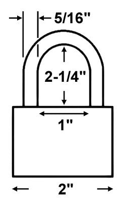 Master Lock 176LH Combination Padlock Dimensions