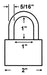 Master Lock 975 Combination Padlock Dimensions