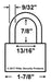 Master Lock 4400EC Bluetooth Padlock Dimensions