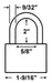 Master Lock 4LH  Laminated Brass Padlock Dimensions