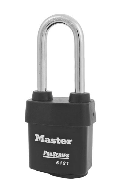 6121RED Master Lock Key Weatherproof Padlock, 8mm Shackle RS