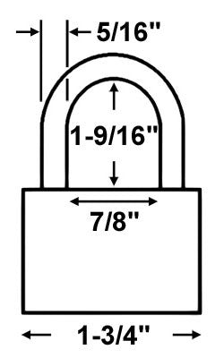 Master Lock 6840LF Brass Padlock Dimensions