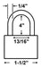 Abus Lock 72/40HB100 Safety Lockout Padlock Dimensions