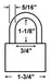 American Lock A10 Aluminum Padlock Dimensions
