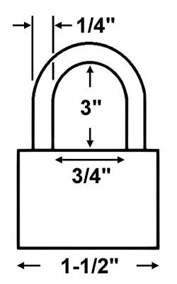 American Lock A1107 Padlock Dimensions