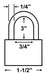 American Lock A5532 Padlock Dimensions