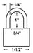 American Lock A5530 Padlock Dimensions