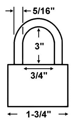 American Lock A7202 Padlock Dimensions