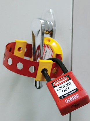 Abus 00456 Electrical Panel Handle Safety Lockout Device Installed