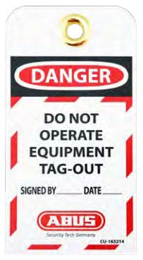 Abus T100 Lockout Tags Do Not Operate 10 Pack